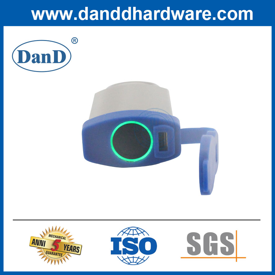 Alta seguridad ampliamente utilizado Puerto de carga USB de llave 40 mm Tipos de candado de huellas digitales-DDPL012