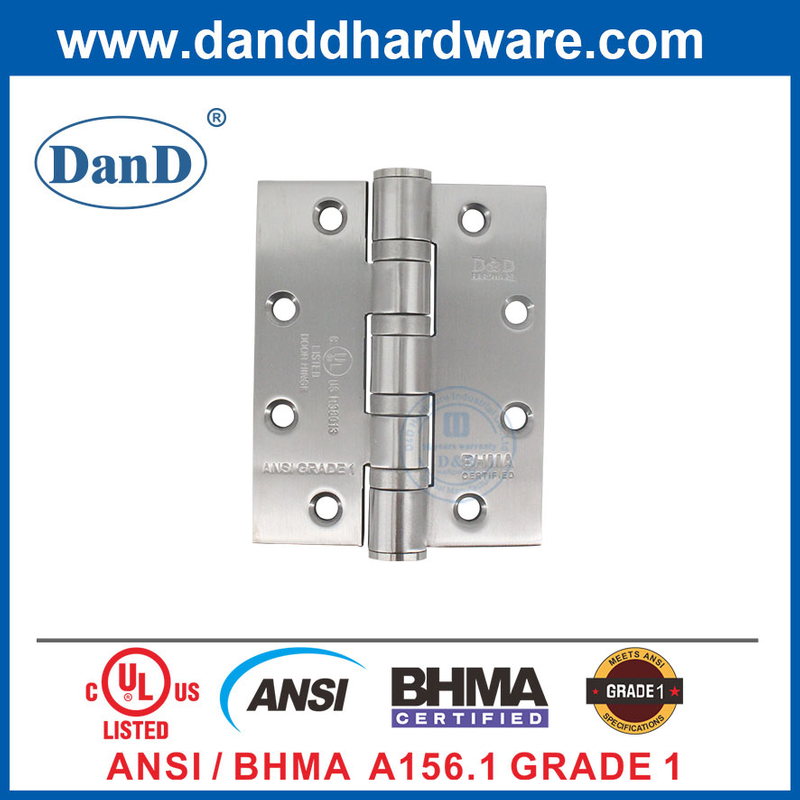 ANSI BHMA Grado 1 Puerta de puertas de fuego de acero inoxidable de acero de acero pesado DDSS001-ANSI-1-5X4X4.8