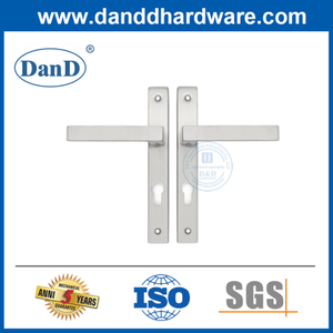 Manija de puerta de aluminio de acero inoxidable con placa para marco estrecho-ddnp002