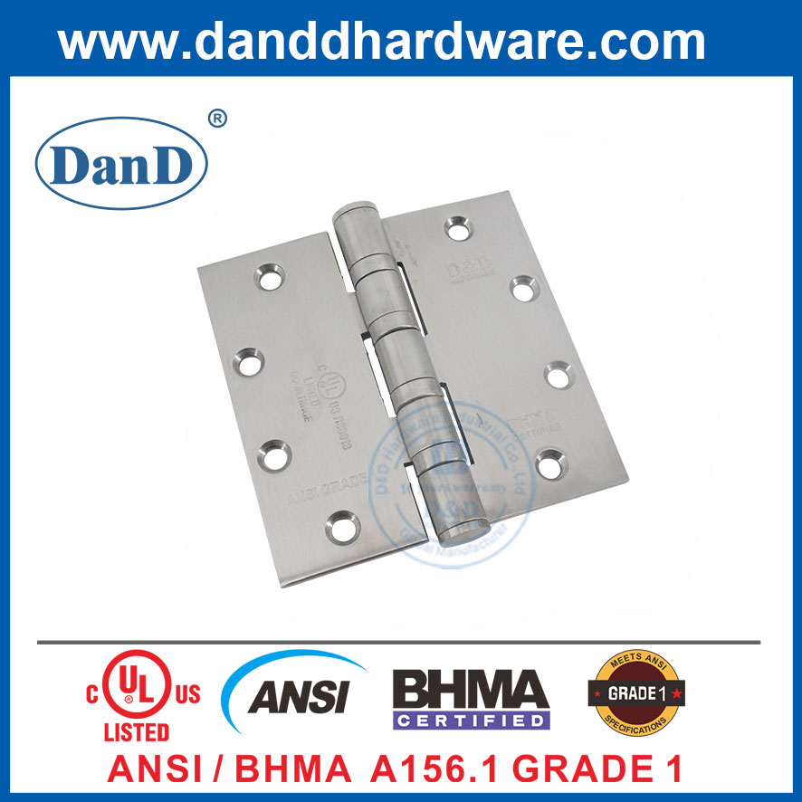5 pulgadas ANSI BHMA Grado 1 Rodamiento de bolas Puerta principal Bisagra-DDS001-Ansi-1-5x5x4.8