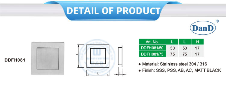 Manijas del gabinete de descarga