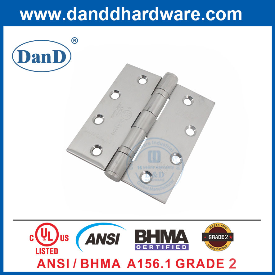Bisagra de puerta de plata ANSI/BHMA Grado 2 con UL Fire Nomed-DDS001-ANSI-2-4.5X4X3.4