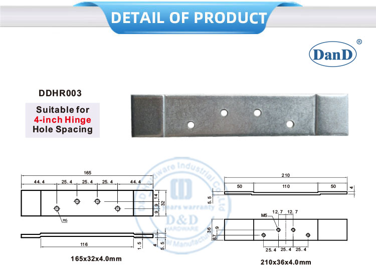 Espacio de orificio de la bisagra de 4 pulgadas