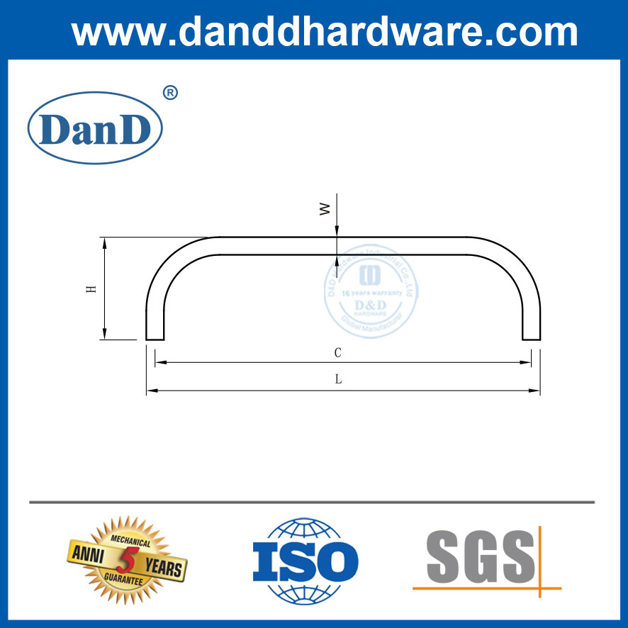 Manja y tira de gabinete Puerta de gabinete de acero inoxidable Tireos-DDFH024