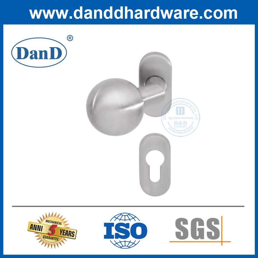 Marco estrecho de acero inoxidable de acero comercial de acero mando de la puerta de la puerta de la perilla DDNH004