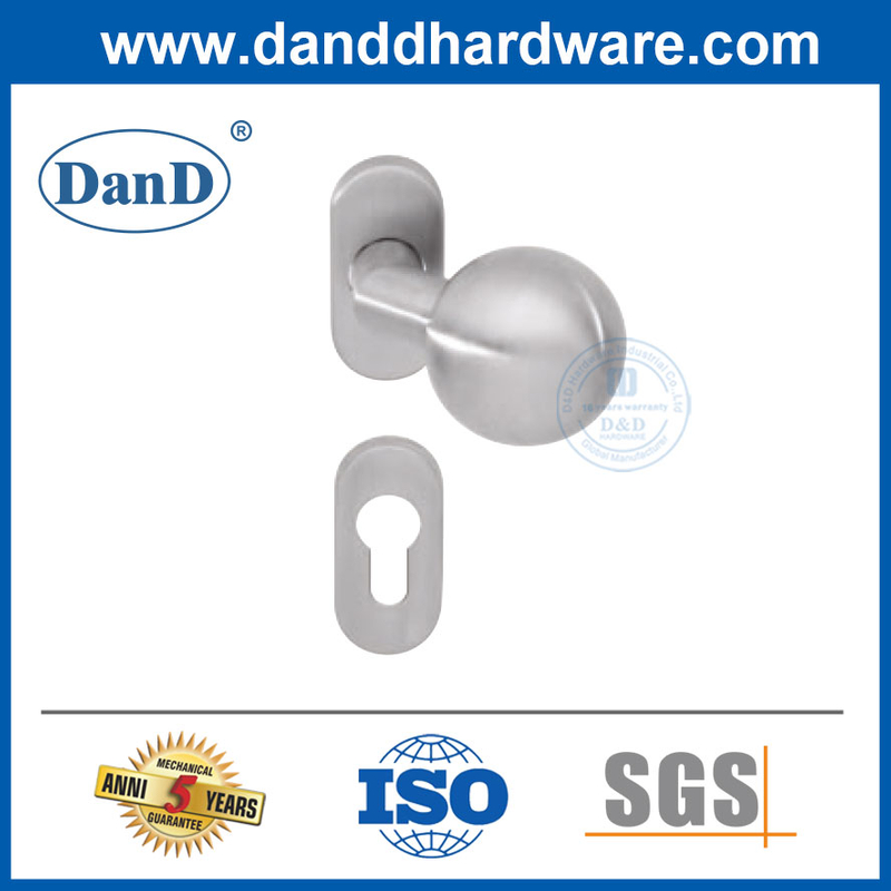Marco estrecho de acero inoxidable de acero comercial de acero mando de la puerta de la puerta de la perilla DDNH004