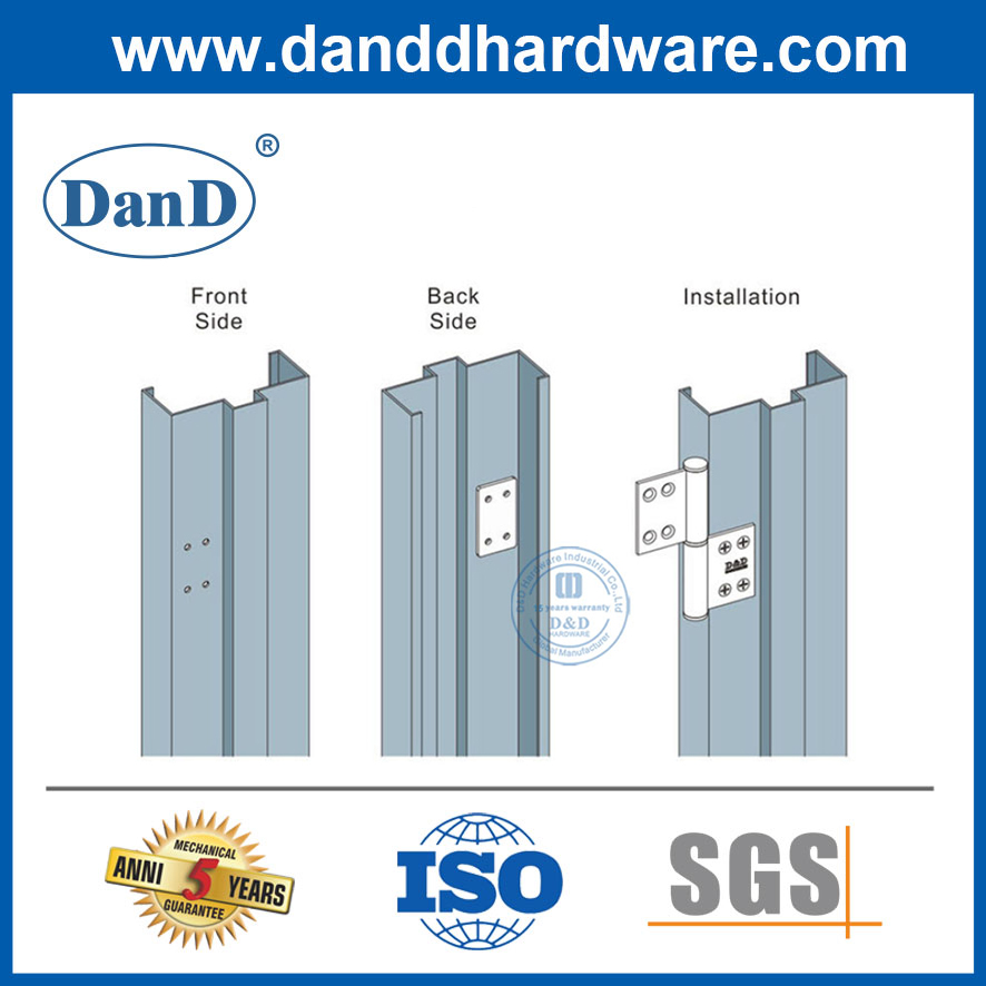 Placa de refuerzo de acero de la puerta de metal para la bisagra de la bandera-DDHR002