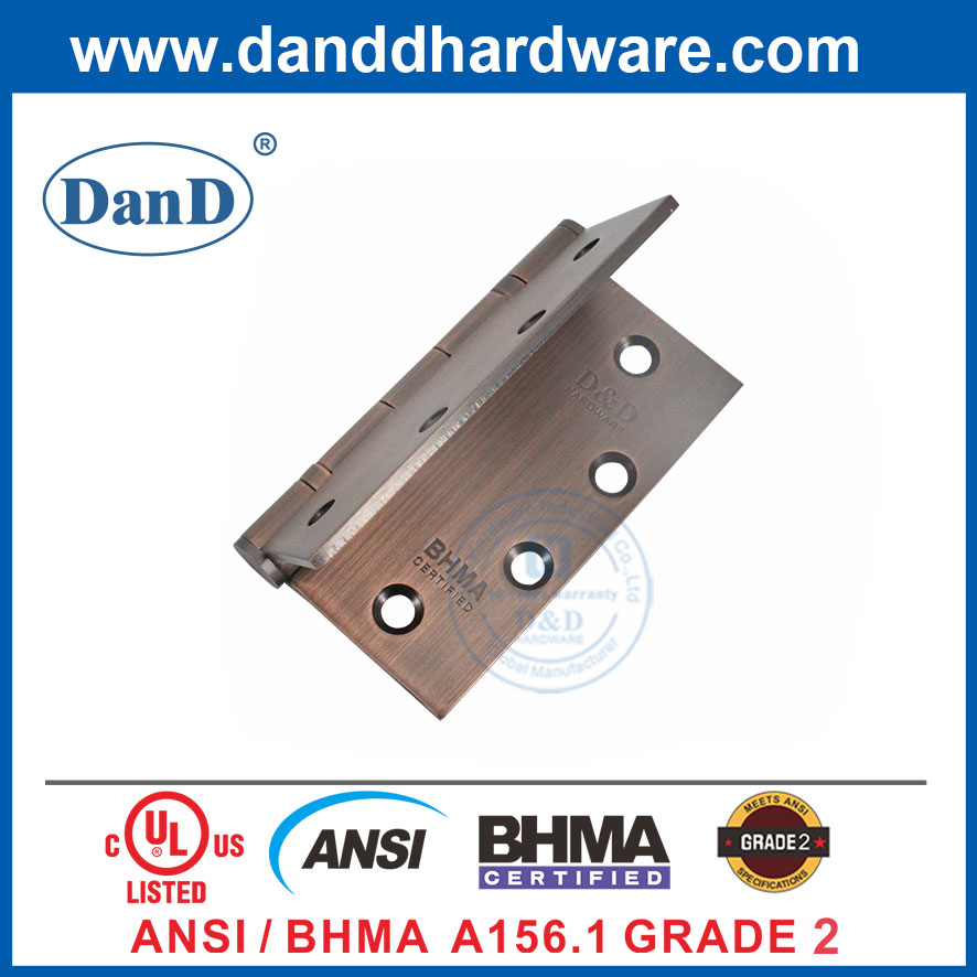 BHMA Grade 2 Cobre antiguo Comercial Puerta principal SS Bisagra-DDS001-Ansi-2-4.5x4.5x3.4