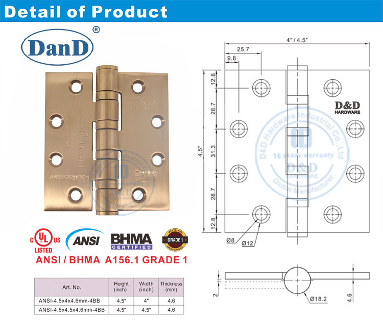 Bisagra de puerta de Bhma