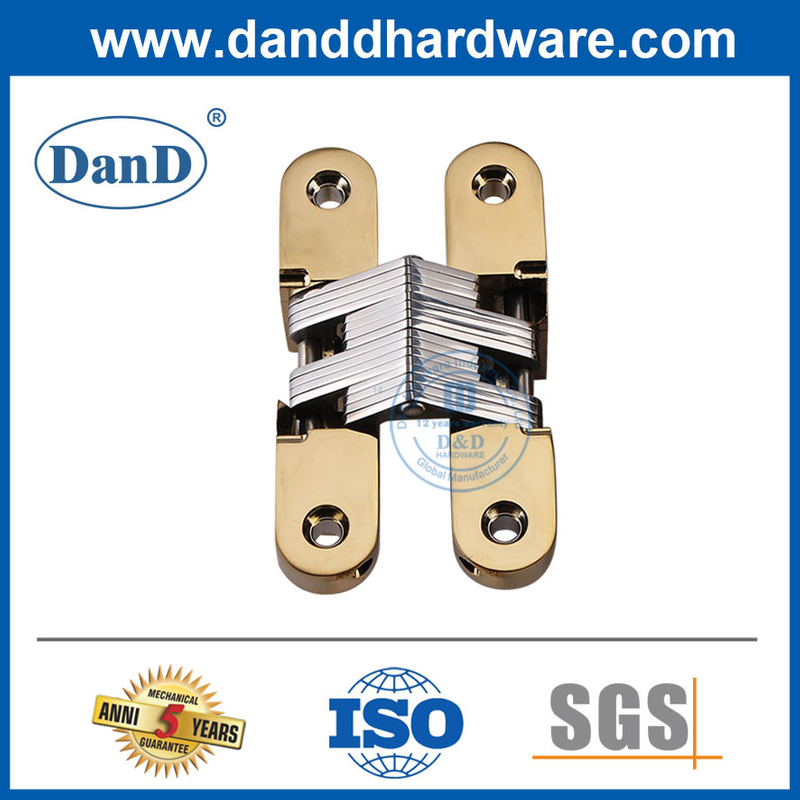 Puerta de oro de latón de latón pulido que se ajusta al aire libre bisagras ocultas ddch007