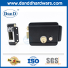 Security Door Brass Latch 3 Round Deadlock Black Electric Rim Lock Set-DDRL042