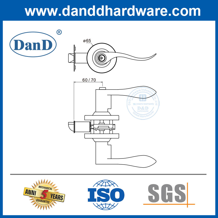 Security Lockset Matte Black Standard Duty Laver Lockset Hardware-DDLK024