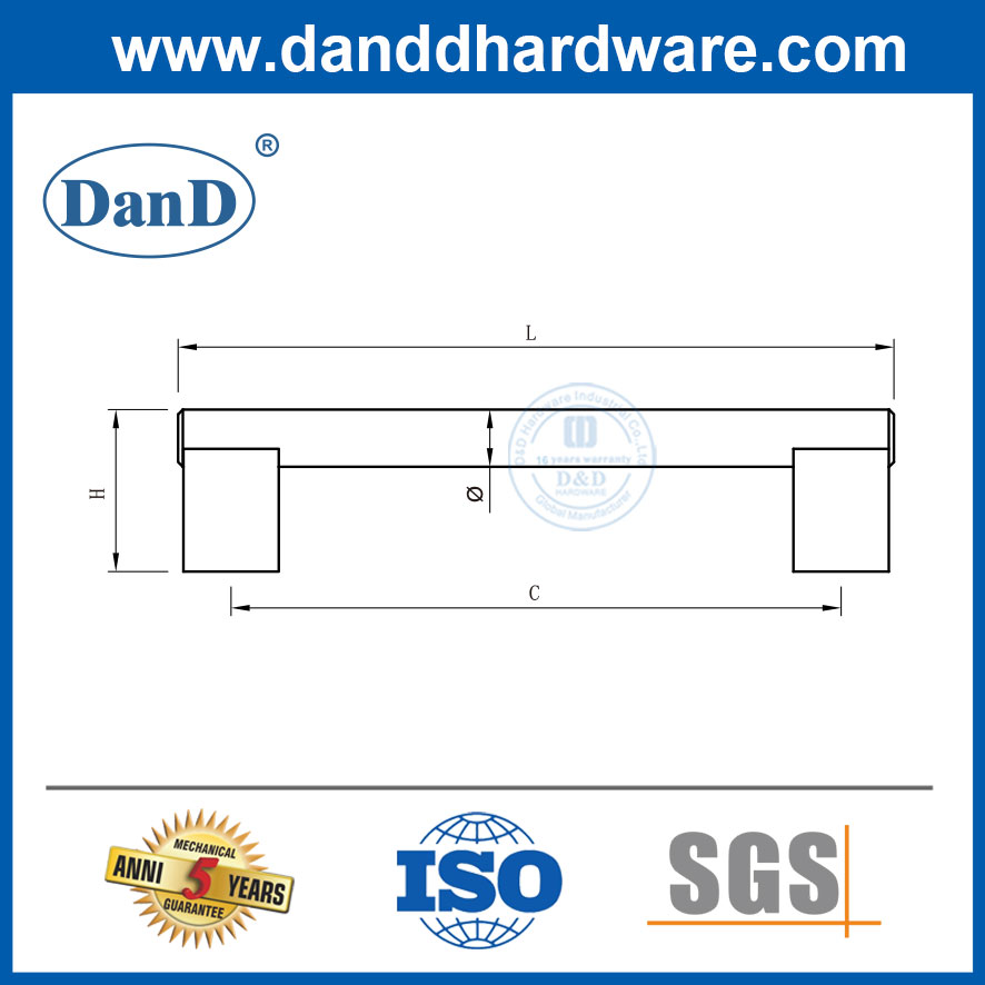 Manejo de gabinete de cocina Muebles de acero inoxidable Gabinetes de hardware Pulls-DDFH023