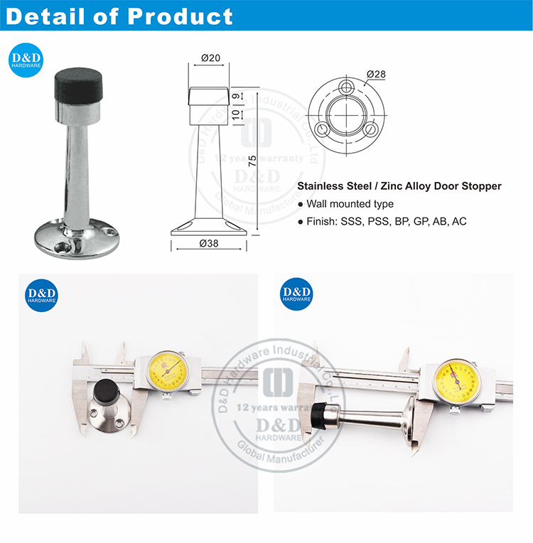 Parada de puerta de n&iacute;quel satinado