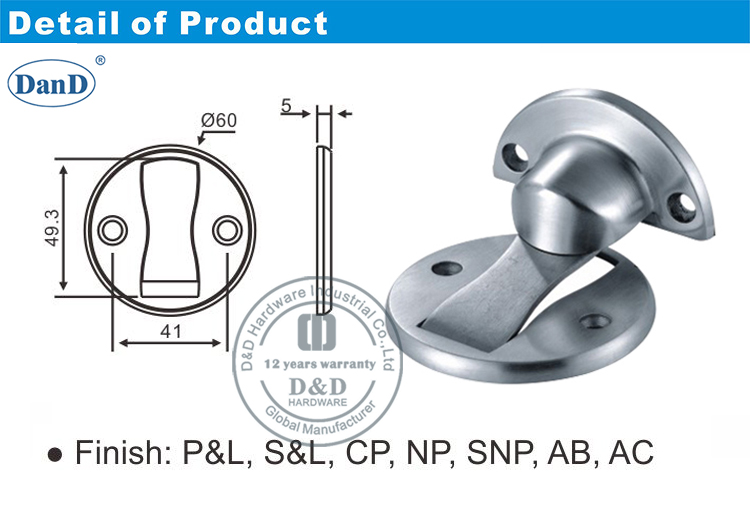 Hardware de parada de puerta oculta y D