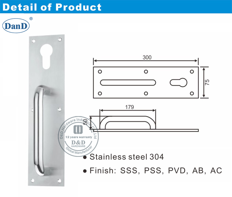 PLATA DE PUERTAS DE PUERTAS DE ESCAPE-DY HARDWARE