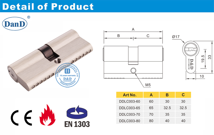 Cilindro de puerta de mortificaci&oacute;n Cilindro-D y D hardware