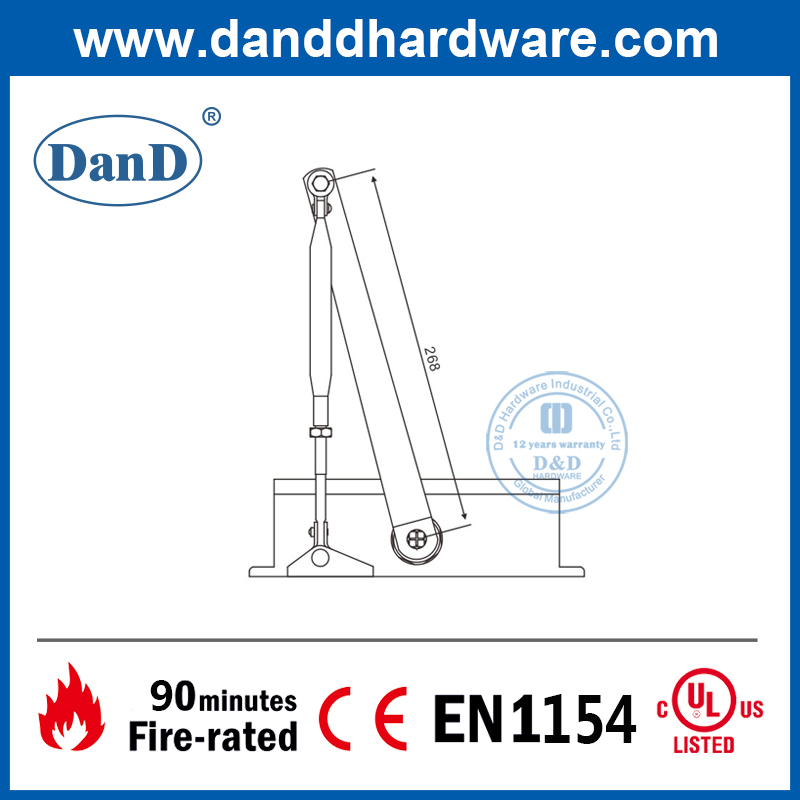 CE EN1154 Ajuste automático Sostenga la puerta de fuego abierta Closer-DDDC016