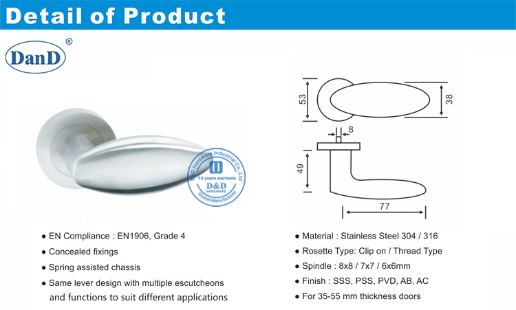 Puerta moderna Lever-D y D Hardware