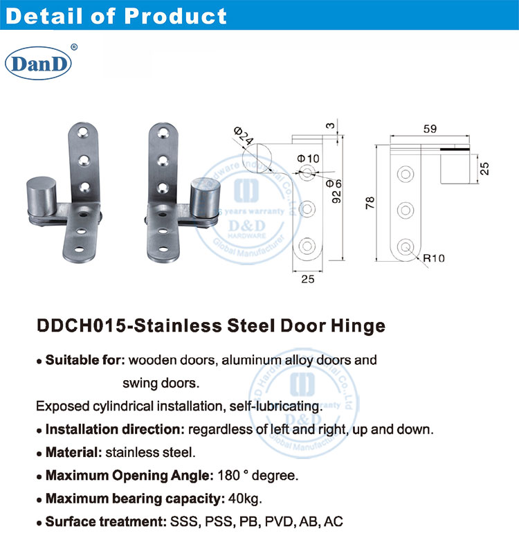 Bisagras de puerta pivote