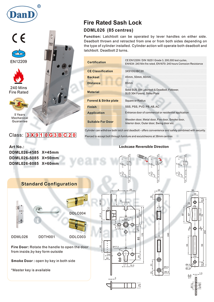 Hardware de bloqueo de puerta exterior y D