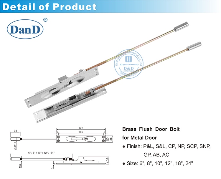perno de puerta de lat&oacute;n s&oacute;lido