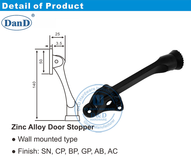 Parada de puerta negra mate