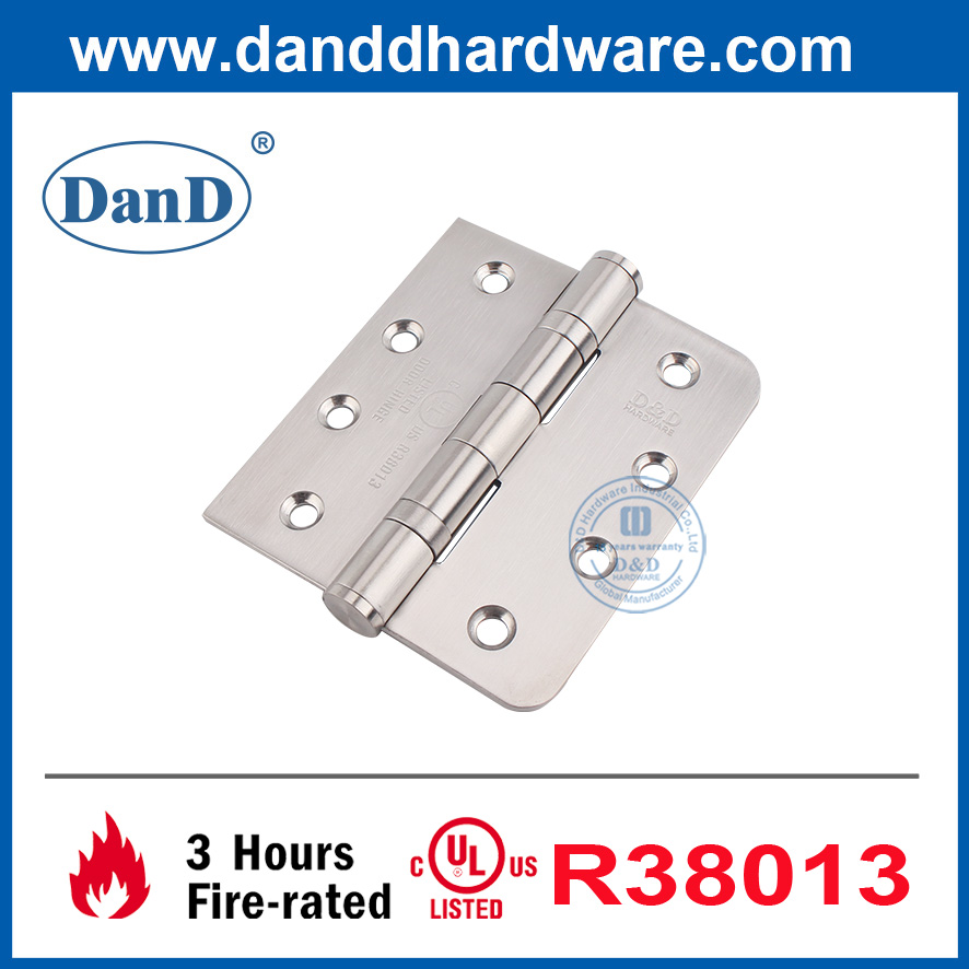 Bisagra de puertas estándar UL Redonda y esquina cuadrada Puerta de fuego Bisagra-DDS001-FR-4X3.5X3