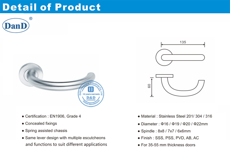 Puertas plateadas Handles-D y D Hardware