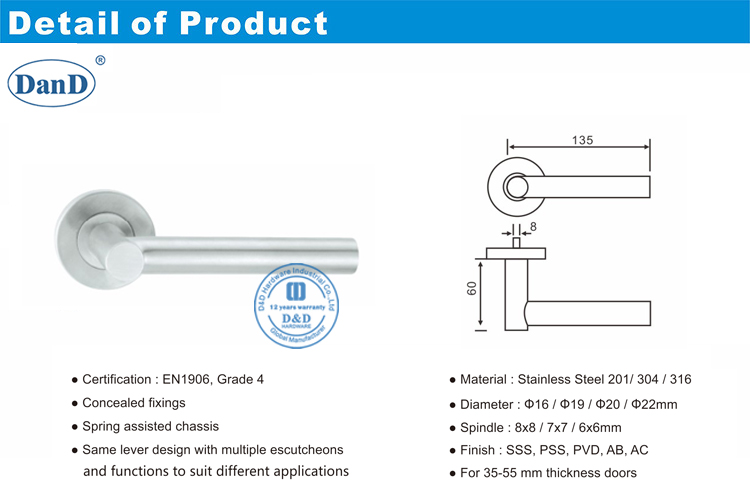 Manijas de puertas compuestas-D y D hardware
