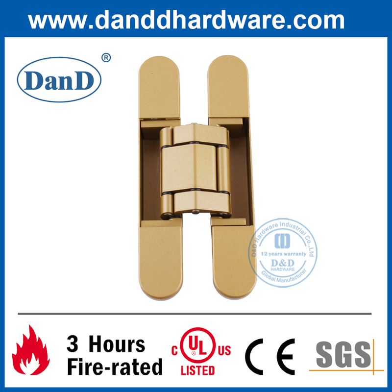 Aleación de zinc 3d Golden Hidden Puerta para puerta de madera DDCH008-G80