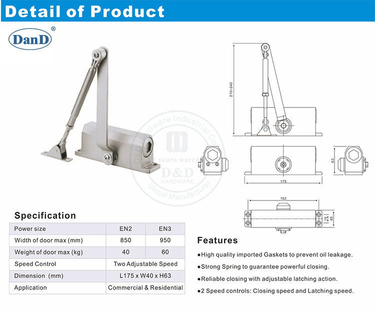 Puerta comercial Closer- D y D Hardware