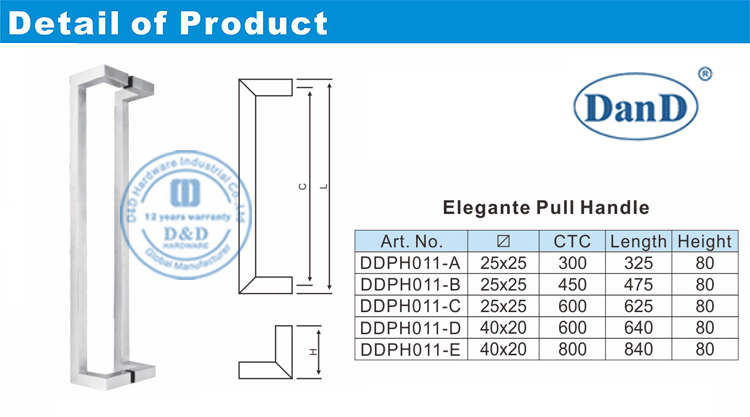 Manijas de la puerta de vidrio-D <BrbrBbr> y &nbsp; D <BrbrBBr> Hardware