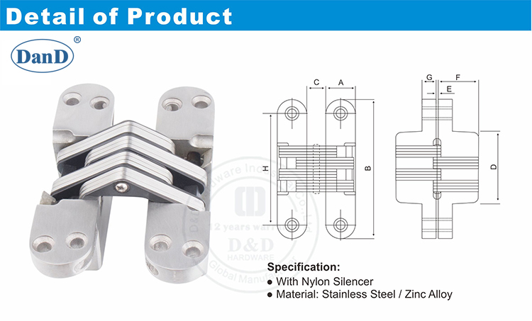 Herdo de acero inoxidable Hingery-D y D