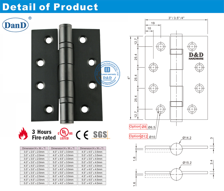 Puerta negra Hinger-D y D Hardware
