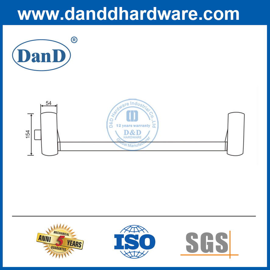 Dispositivo de pánico Hardware RIM Panic Dispositivo Acero Barras transversales de pánico DDPD021