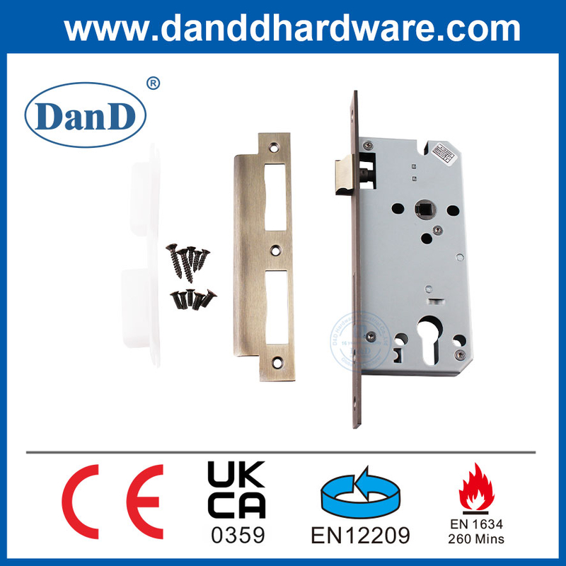 Seguridad de alta calidad Antigua Brass Europe Mortise Puerta Claqueo con CE EN12209-DDML009-5572