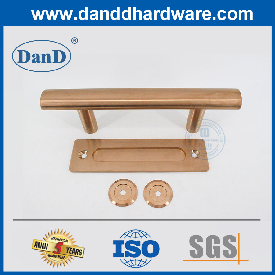 Manijas de la puerta de granero de acero inoxidable de oro satinado DDBD101