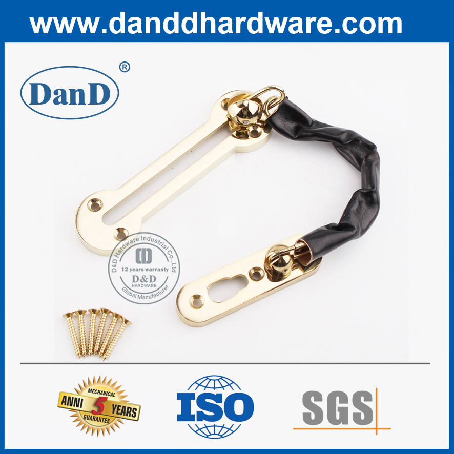 Cadena de seguridad de la puerta delantera pulida de la aleación de zinc de la cadena DDDG003