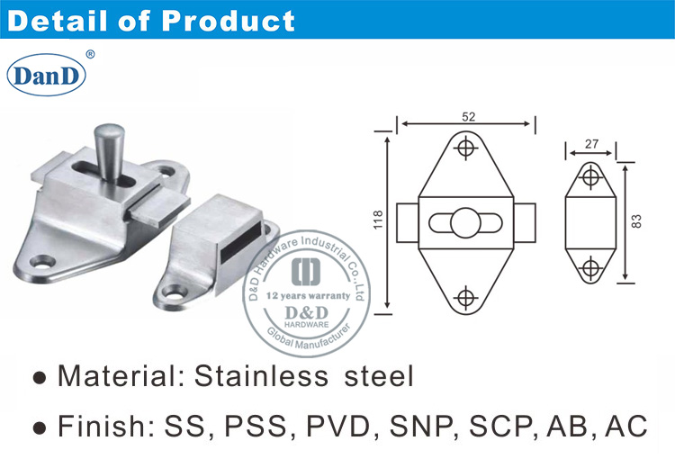 Bloqueo para la puerta de alta resistencia y el hardware D