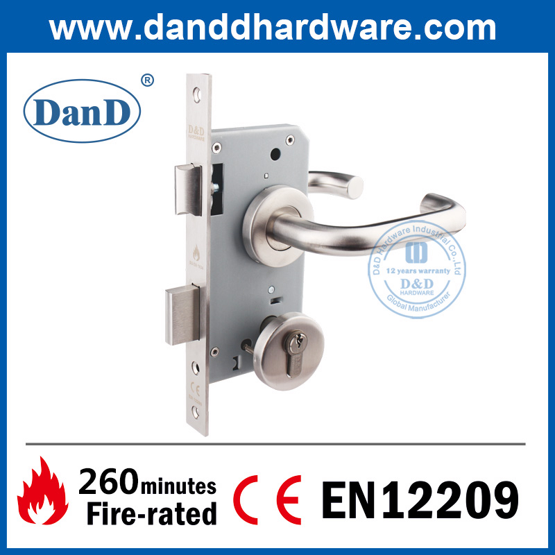 BS EN12209 Acero inoxidable 304 Euro Fire Mortise Door Lock-DDML009 