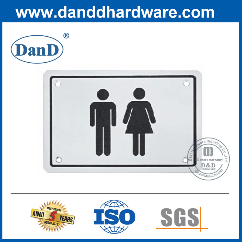 Signo de baño público de acero inoxidable Unisex placa-DDSP003