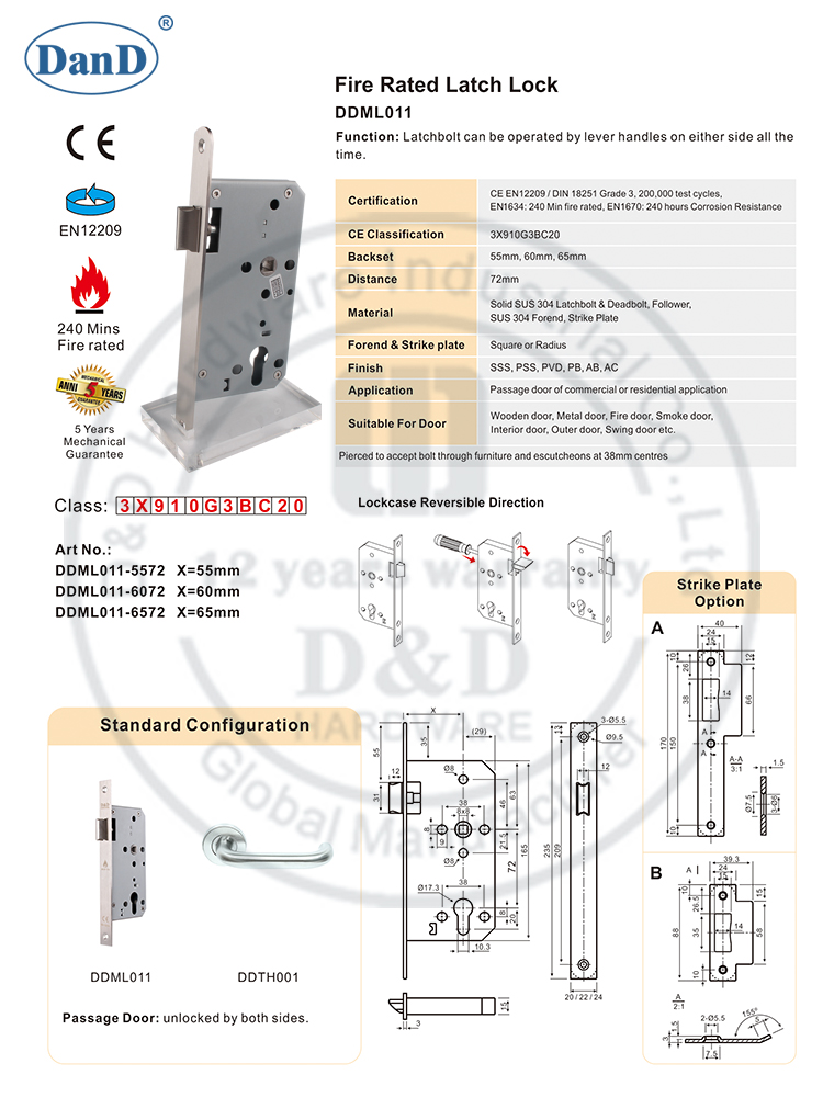 El mejor hardware de Latchbolt Dor Home-D y D