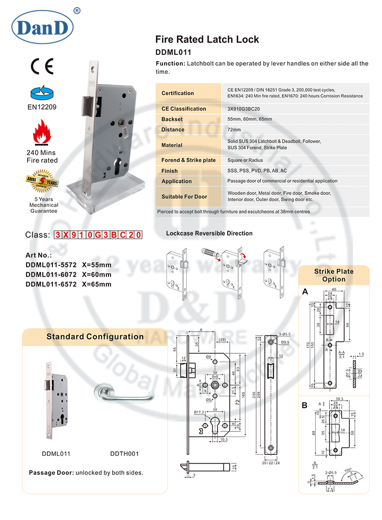 Lock Latch-D y D Hardware