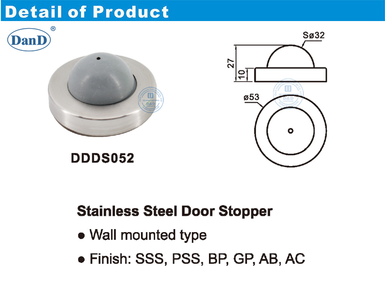 Tap&oacute;n de la puerta en la pared
