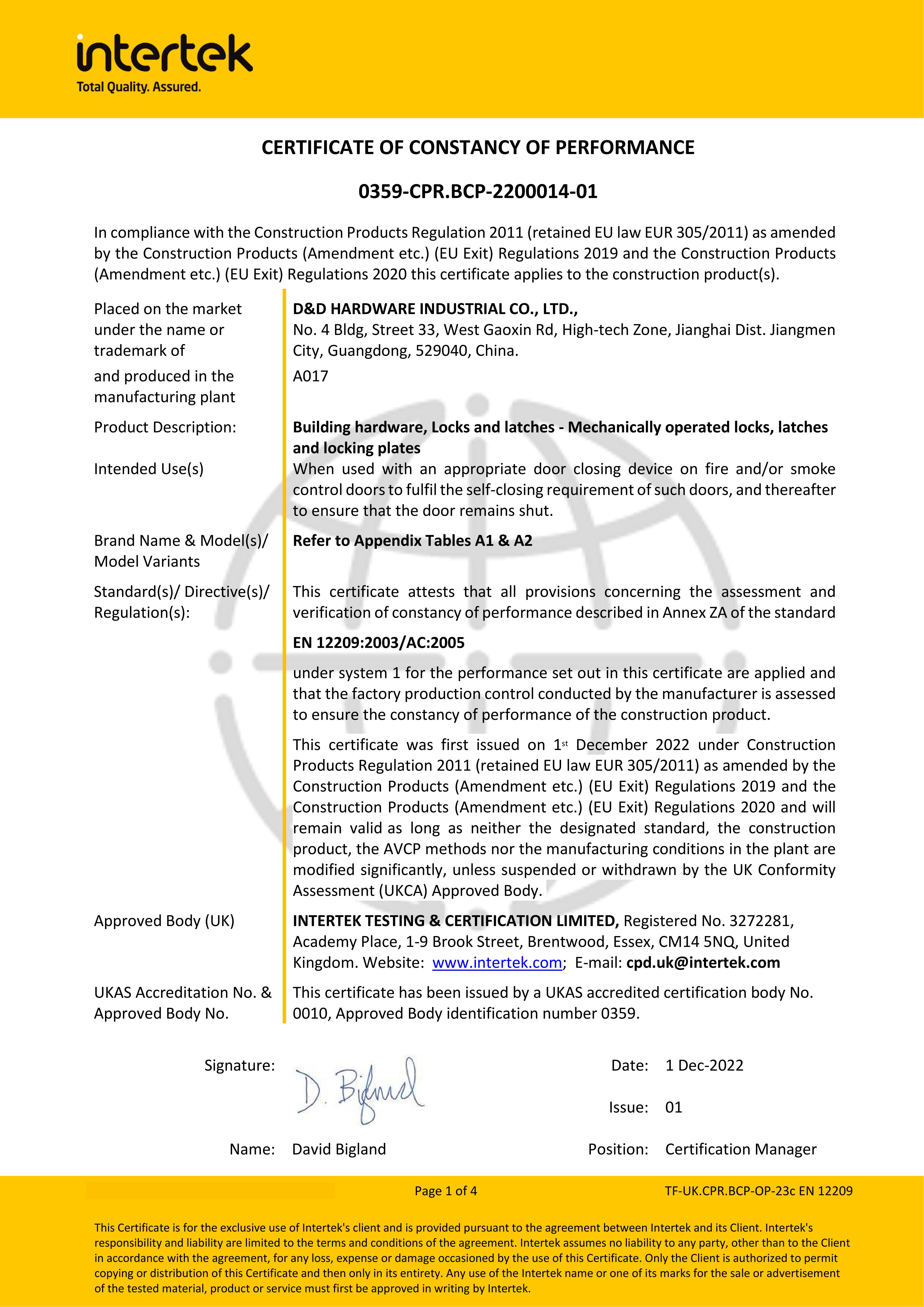 Cerradura de la puerta de entrada