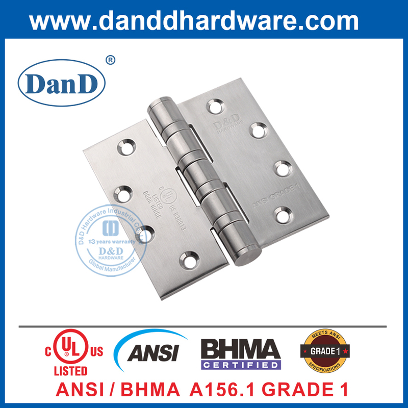 Bisagra de acero inoxidable de servicio pesado 316 con certificación ANSI Grado 1: DDSS001-ANSI-1-4.5X4.5X4.6