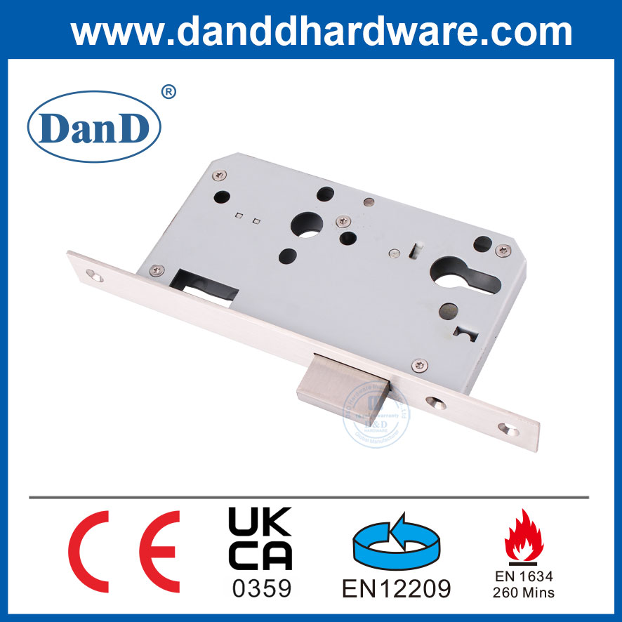 Certificado CE EN12209 Clasificación de incendio SS304 Lock Mortise Deadbolt Lock for Fire Door-DDML013-6072