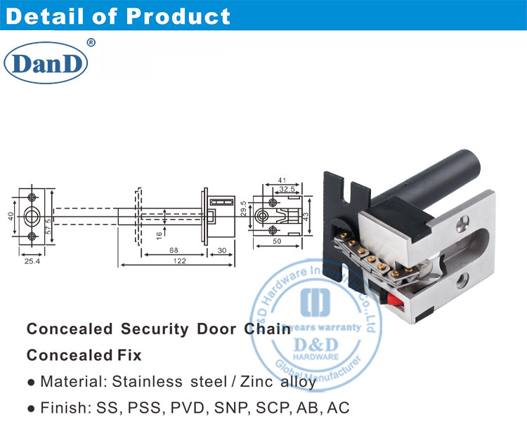 Cerradura de cadena en la puerta