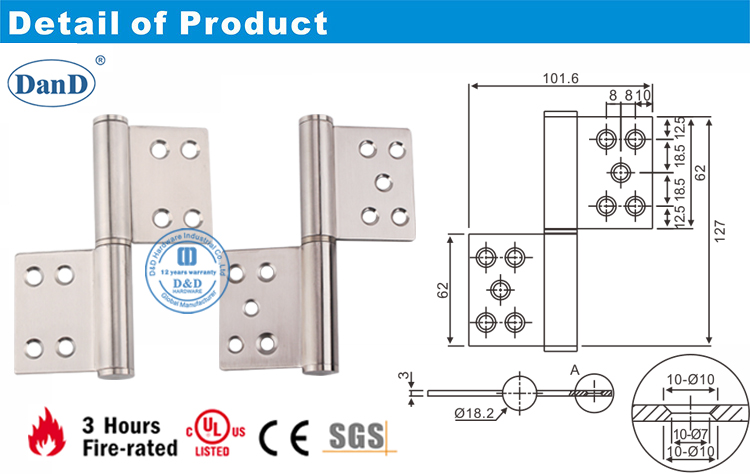 Hardware de la bisagra de la puerta de la bandera y el d